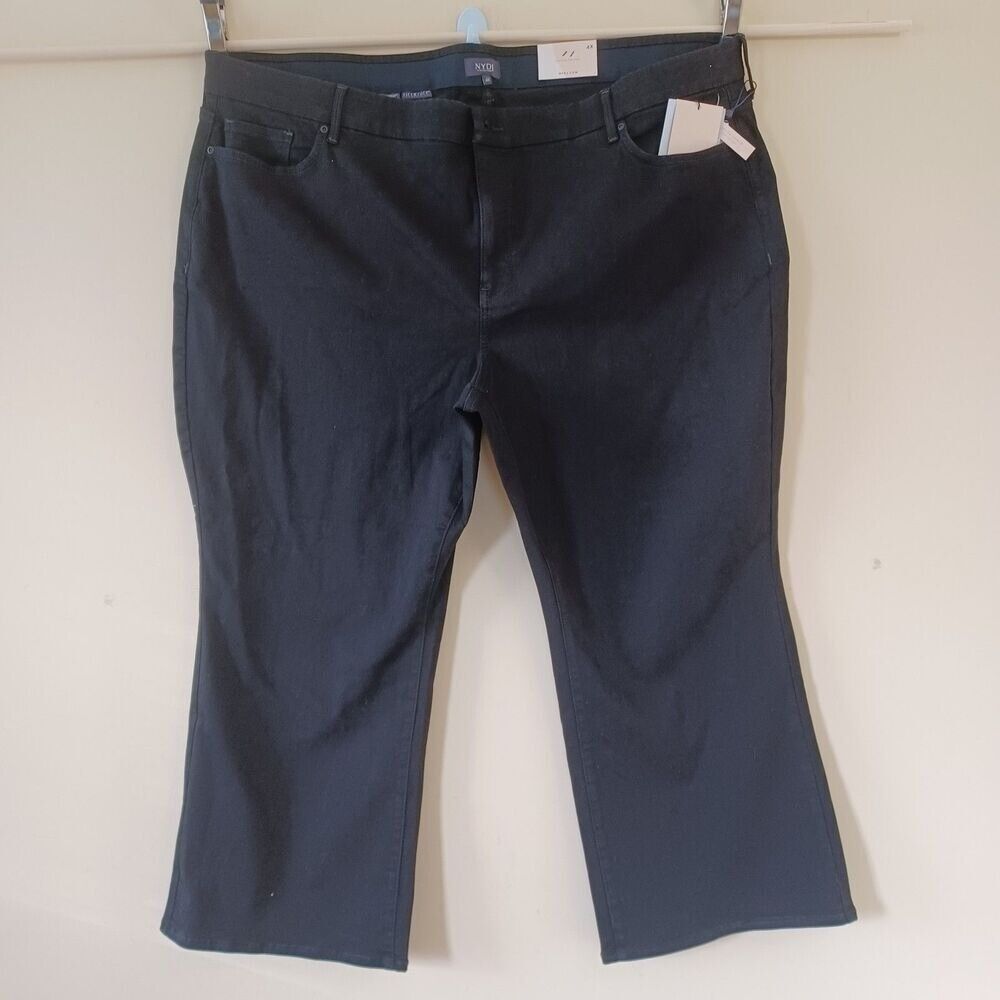 NYDJ 4X Jeans Black Relaxed Boot Cut Flare Leg Shaping Slimming Stretch New $119